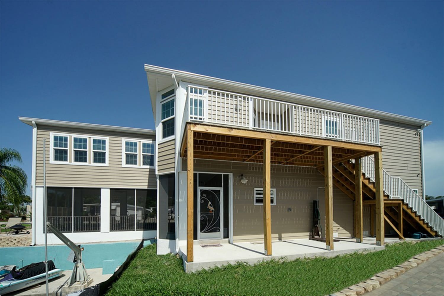Durable elevated exterior construction for Florida home
