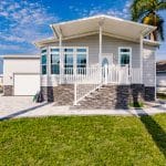 manufactured home skirting options displayed by Florida home with lush grass